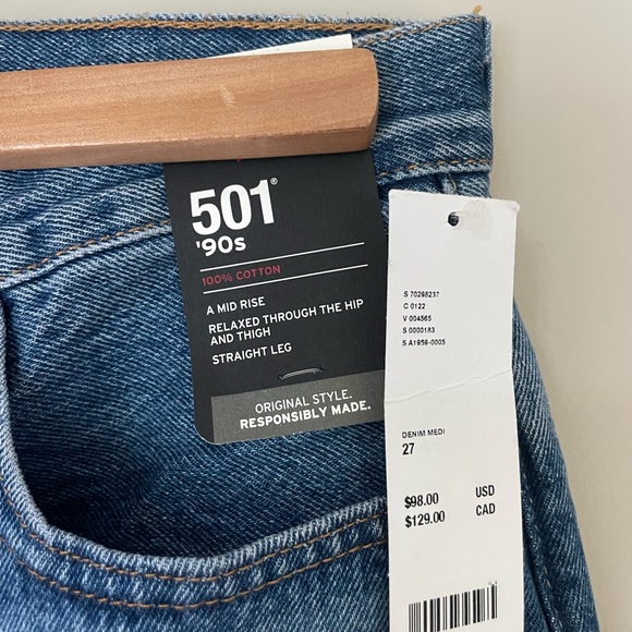 NWT Levi’s 501® ‘90S WOMEN'S JEANS 27x30 - Picture 6 of 11